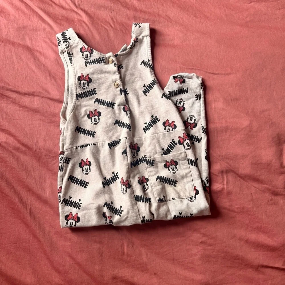 Zara Kids Cotton Minnie Mouse Overalls Size 3/4 Disney